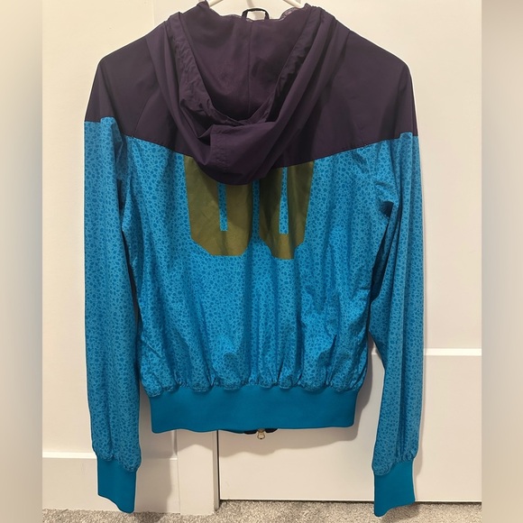 Nike Purple Blue Colour Block Print Windbreaker Bomber Jacket Size Medium - Picture 11 of 15